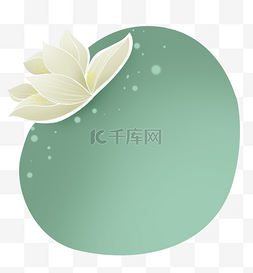 莲花文字图片_白色莲花清新标题框