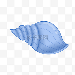 手绘贝壳贝壳图片_淡蓝色手绘卡通海螺