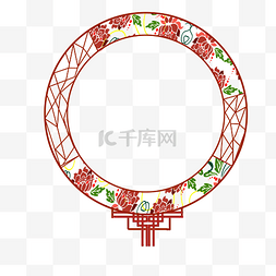 圆形传统中式花纹边框