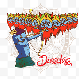 dussehra人物射鬼脸创意