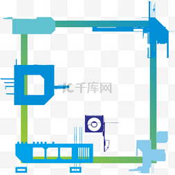 科技边框图片_矢量科技蓝色机械边框素材