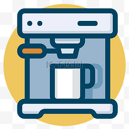 可爱风格icon图片_可爱风格食物矢量图标icon咖啡机