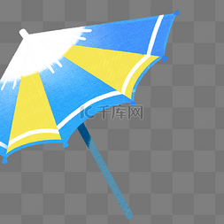 蓝色的太阳伞图片_夏季的太阳伞