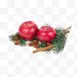 圣诞节苹果和松枝