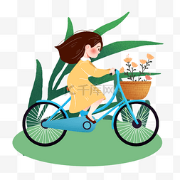 共享单车整治png图片_春季春天夏天春夏人物骑行单车出