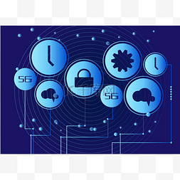 互联网图片_圆形科技5G图标