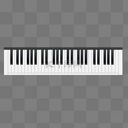 黑白色钢琴键盘插画