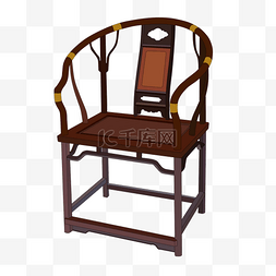 红木靠椅椅子插画
