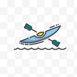 划艇图片_卡通单人划艇
