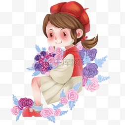 小女孩捧花图片_捧花的小女孩