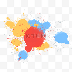 彩色颜料水彩滴落甩开溅起效果