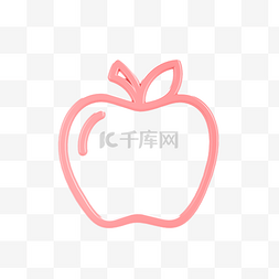 水果苹果图片_柔色立体水果类图标-苹果