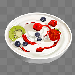 草莓蓝莓树莓图片_草莓水果酸奶