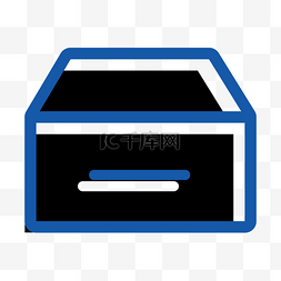 蓝色盒子矢量商务icon图标