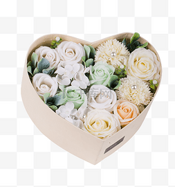 爱心礼盒图片_一个装满鲜花的爱心礼盒