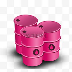 粉色金属石油原油能源桶