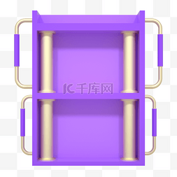 C4D紫金色立体电商促销展台框圆柱