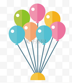 彩色的气球插画图片_儿童节彩色的气球插画
