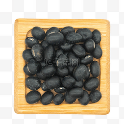 木盘子装黑豆