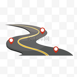 弯曲图片_弯曲的高速公路插画