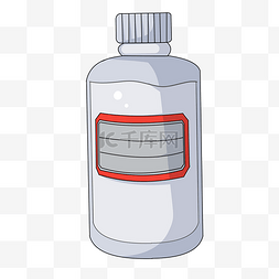 灰色药瓶图片_实验器材容器插画