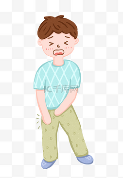 生病的图图片_腿痛的男孩PNG免抠图