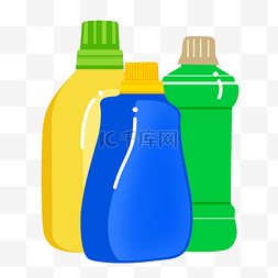 洗衣液图片_彩色包装瓶清洁剂
