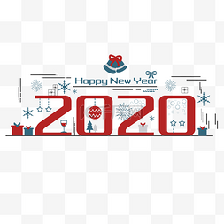 2020新年快乐圣诞节可爱装饰