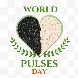 pulse图片_world pulse day 黑豆豆类绿叶心形