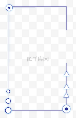 蓝色大气科技科技图片_简约科技蓝极简几何边框