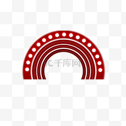 跑马灯圆圈图片_红色圆弧创意电商舞台元素