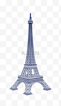 法国巴黎空镜图片_矢量线条埃菲尔铁塔