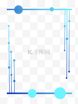 科技边框纹理蓝色图片_蓝色几何图形元素边框纹理免抠PNG