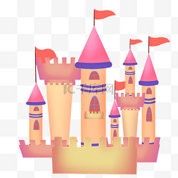 卡通可爱旗帜城堡