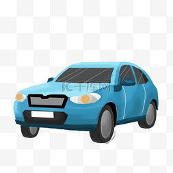 车子油路图片_卡通蓝色的小汽车