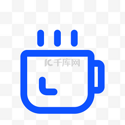 生活手机图标图片_蓝色咖啡杯免抠图
