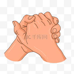 卡通祈祷图片_卡通风格祈祷的手势双手紧握