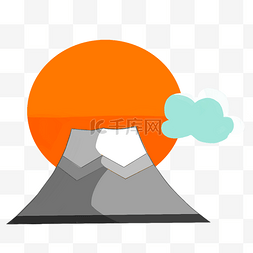 立体富士山图片_日本富士山装饰插画