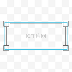 蓝色方框简约图片_简约风蓝色标题框