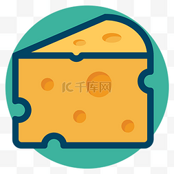 可爱风格icon图片_可爱风格食物矢量图标icon奶酪