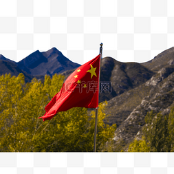 国庆节秋天新农村五星红旗