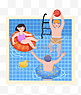 夏日泳池游戏欢乐游泳