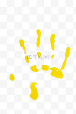 黄色颜料手印掌印