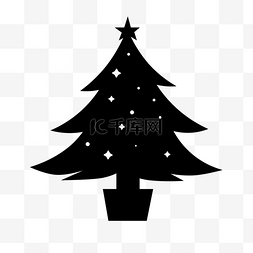Christmas图片_星星挂件圣诞树剪影