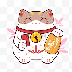日本招财猫元素图片_卡通日本招财猫幸运猫