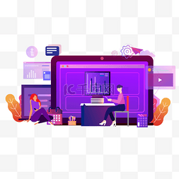 紫色商务装饰图