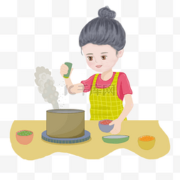 妈妈跟我图片_正在厨房做饭的妈妈