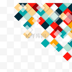 抽象方形几何彩色的立体边框