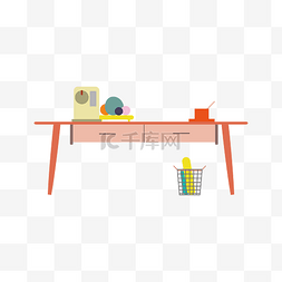 橘色的桌子装饰插画