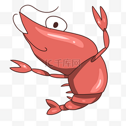 红色小龙虾卡通美食